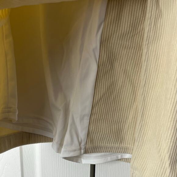 Halara High Waisted Back Zipper Split Hem 2-in-1 Corduroy Casual Skirt Brown M - Picture 2 of 12